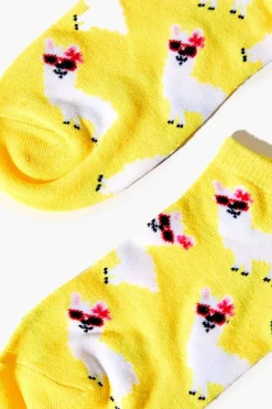 Alpaca Print Ankle Socks