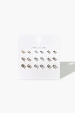 Assorted Cz Stud Earring Set