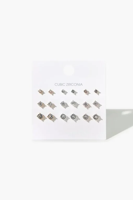 Assorted Cz Stud Earring Set