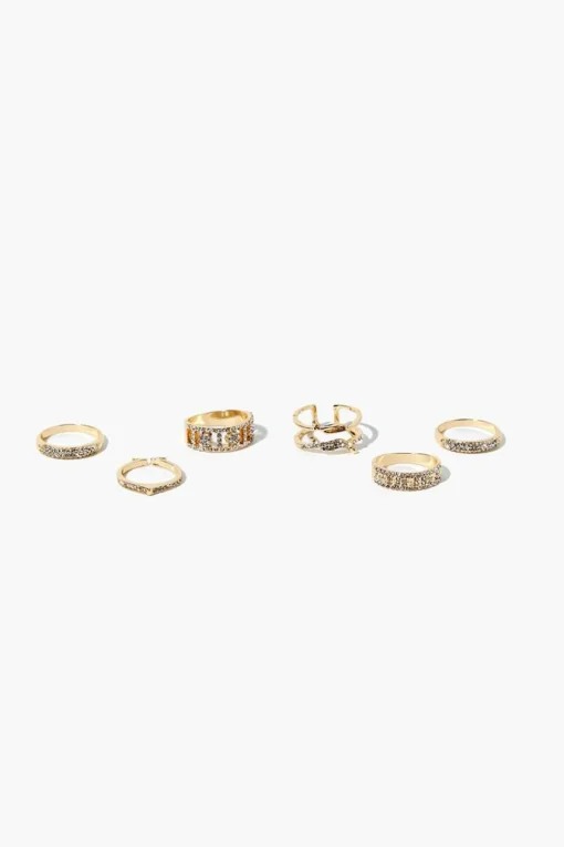 Assorted Rhinestone Ring Set