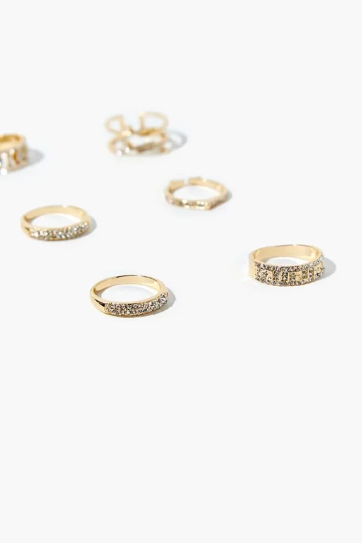 Assorted Rhinestone Ring Set