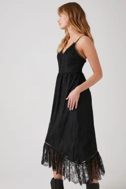 Asymmetrical Lace Midi Dress