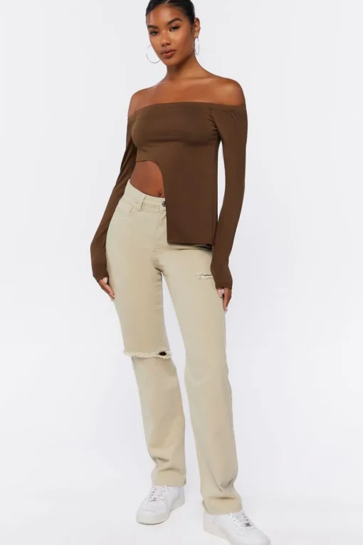 Asymmetrical Off-The-Shoulder Top