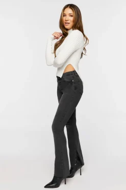Asymmetrical-Hem Sweater Top