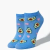 Avocado & Heart Print Ankle Socks