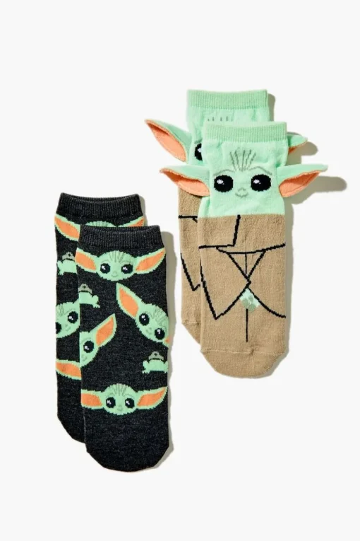 Baby Yoda Grogu Crew Socks - 2 Pack