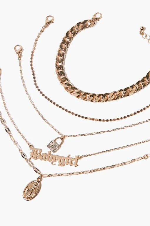 Babygirl Pendant Bracelet Set
