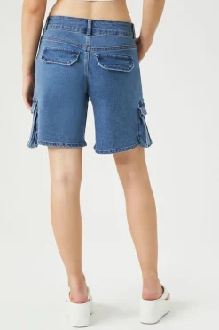 Baggy Denim Cargo Bermuda Shorts