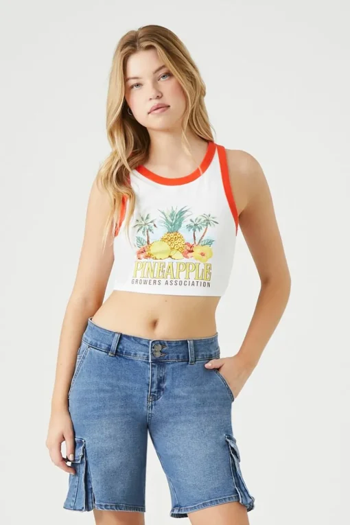 Baggy Denim Cargo Bermuda Shorts