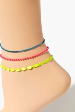 Ball Chain Anklet Set