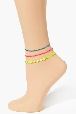 Ball Chain Anklet Set