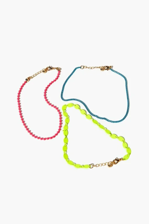 Ball Chain Anklet Set
