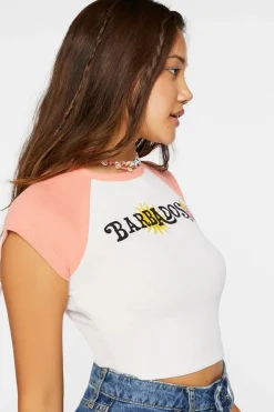 Barbados Graphic Cropped Raglan Tee