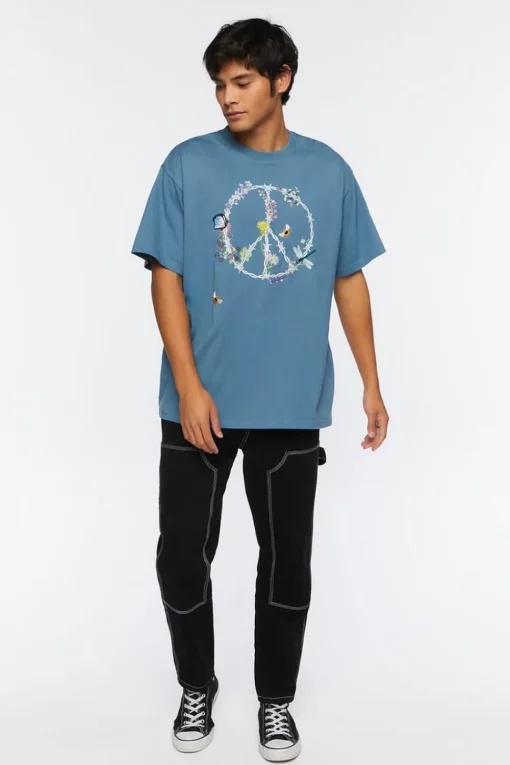 Barbed Wire Peace Sign Graphic Tee