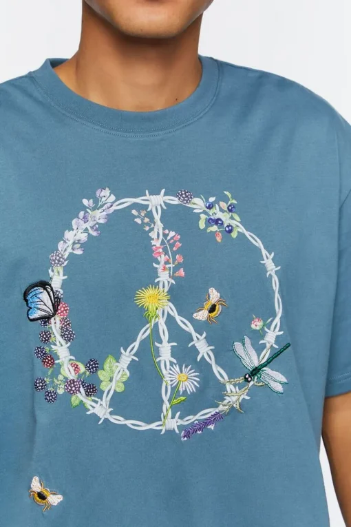 Barbed Wire Peace Sign Graphic Tee