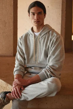 Basic Heathered Drawstring Hoodie