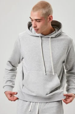 Basic Heathered Drawstring Hoodie