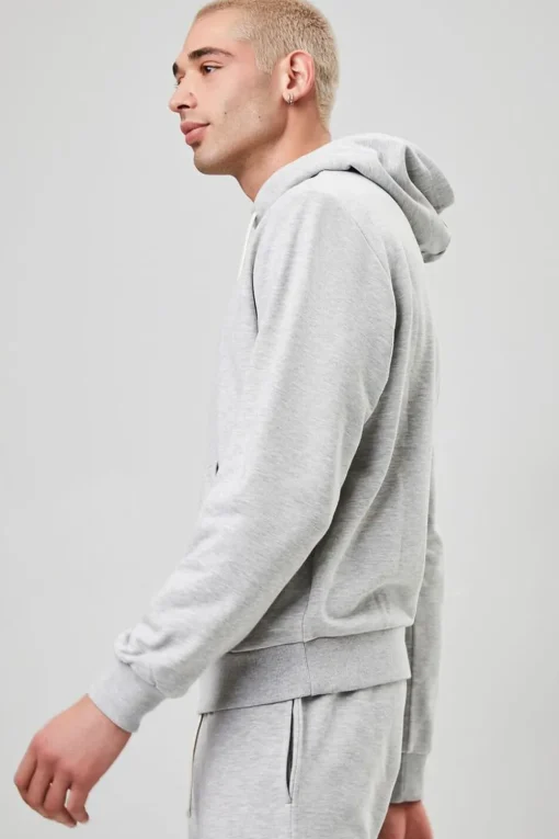 Basic Heathered Drawstring Hoodie
