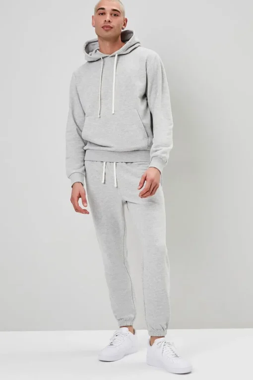 Basic Heathered Drawstring Hoodie