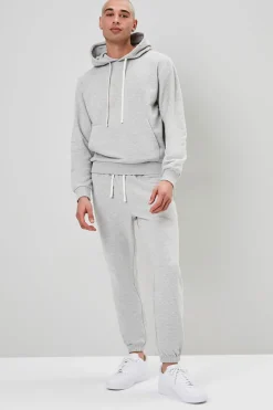 Basic Heathered Drawstring Hoodie