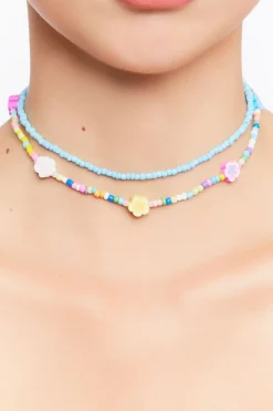 Beaded Floral Necklace Set