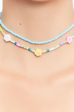 Beaded Floral Necklace Set