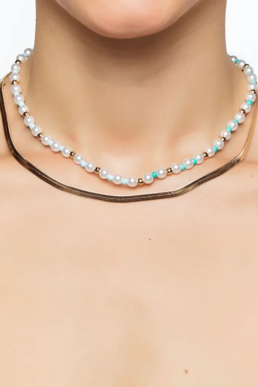 Beaded Snake Chain Layered Necklace