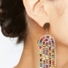 Beaded Statement Drop Earrings