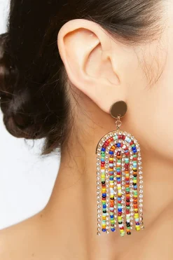 Beaded Statement Drop Earrings