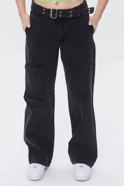 Belted Cargo Jeans