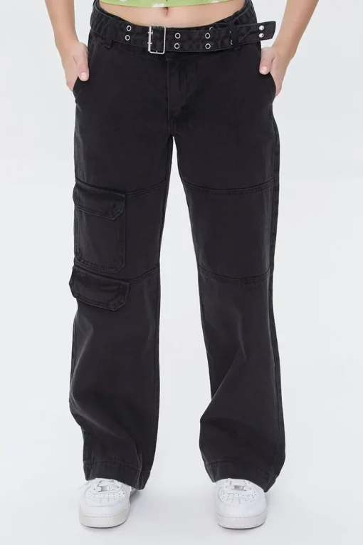 Belted Cargo Jeans