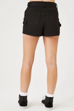 Belted Denim Cargo Shorts