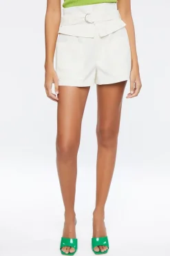 Belted High-Rise Foldover Shorts