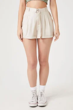 Belted High-Rise Shorts