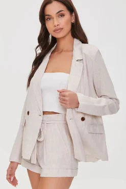 Belted Linen-Blend Shorts