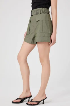 Belted Paperbag Cargo Shorts