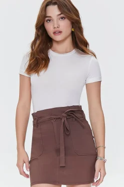 Belted Paperbag Mini Skirt