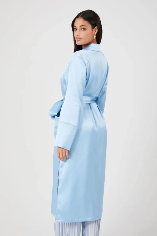 Belted Satin Longline Robe