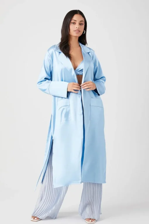 Belted Satin Longline Robe