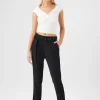 Belted Straight-Leg Cropped Pants