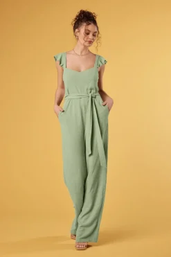 Belted Sweetheart Jumpsuit