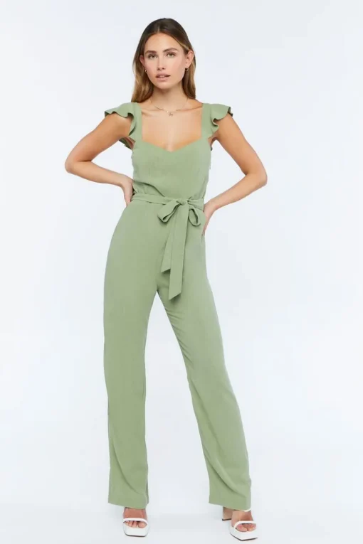 Belted Sweetheart Jumpsuit