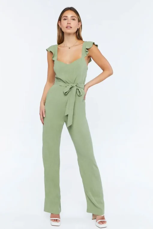 Belted Sweetheart Jumpsuit