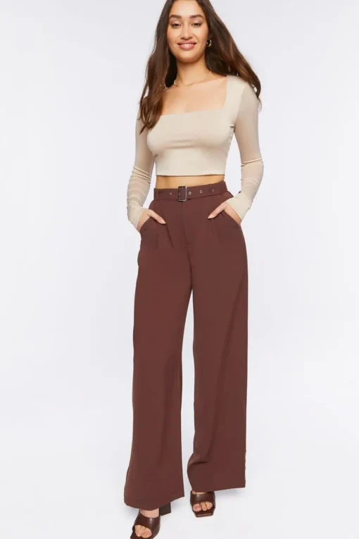 Belted Wide-Leg Trousers