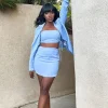 Blazer Cami & Mini Skirt Set