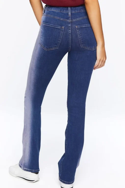 Bleach Wash Low-Rise Bootcut Jeans