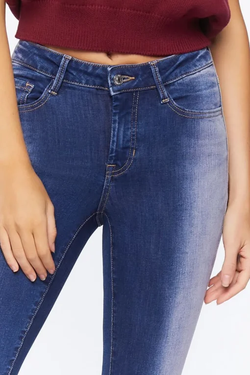 Bleach Wash Low-Rise Bootcut Jeans