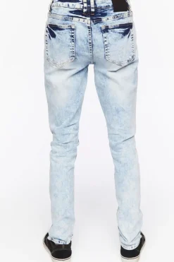 Bleached Wash Distressed Skinny Jeans