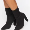 Block Heel Sock Booties (Wide)