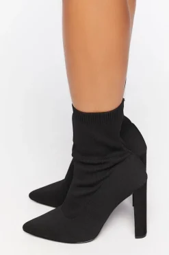 Block Heel Sock Booties (Wide)